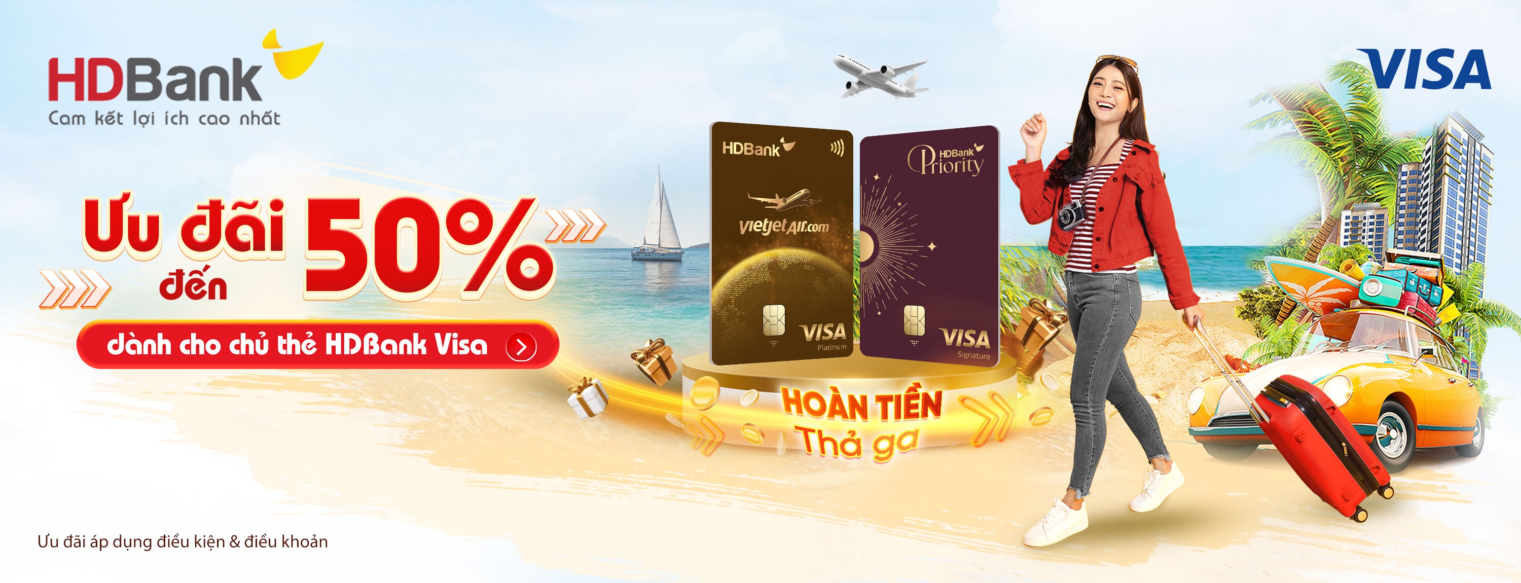 ƯU ĐÃI DÀNH CHO CHỦ THẺ HDBANK VISA | HDBank