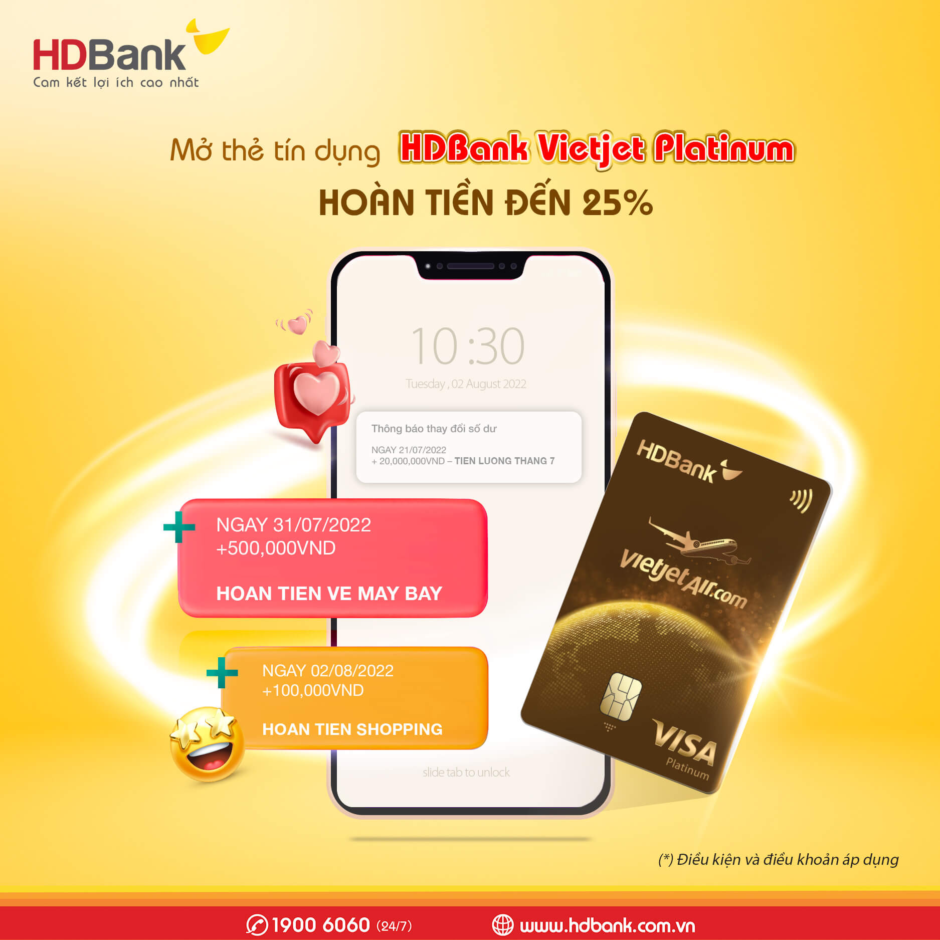 Mở thẻ ngân hàng tại HDBank với nhiều ưu đãi hấp dẫn