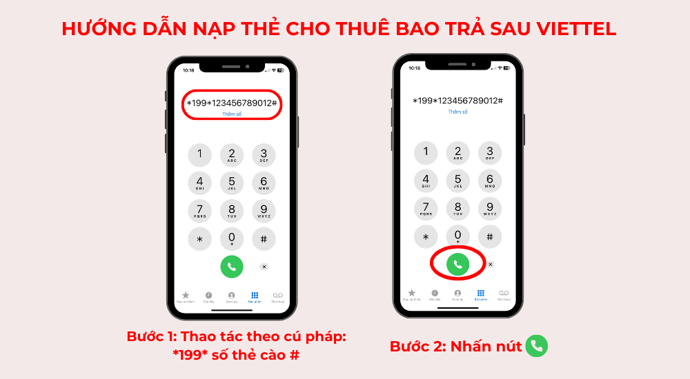 nạp tiền điện thoại cho thuê bao trả sau Viettel, MobiFone, VinaPhone