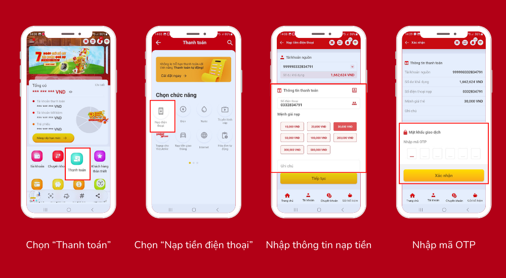 9+ Cách nạp tiền vào điện thoại Viettel, Mobi, Vina mới nhất 2025